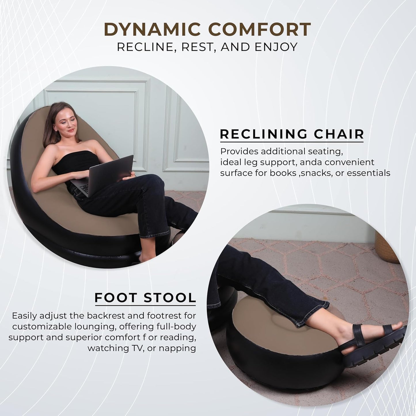 Premium Inflatable Chair With Footrest